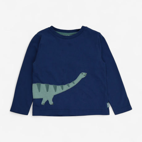 Blue LS tee green dino 