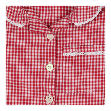 School Dresses Red Gingham with lace Trim 2 pack