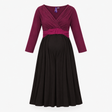 Plum & Black Colourblock Long Sleeve Maternity Dre