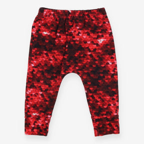 Leggings red sequin print