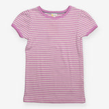 Lilac striped pointelle t-shirt