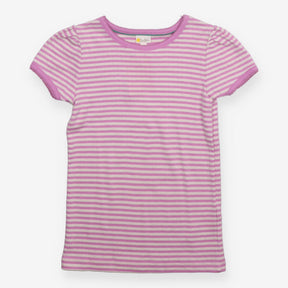 Lilac striped pointelle t-shirt