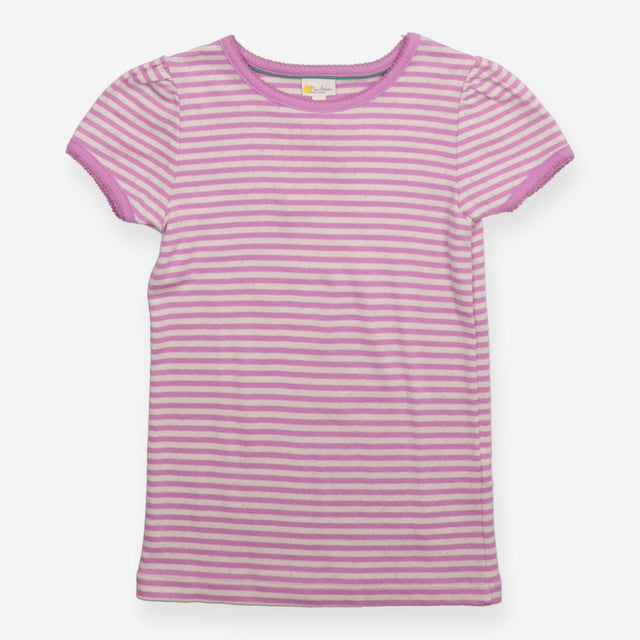Lilac striped pointelle t-shirt