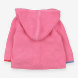 Cardigan pink knit apples hooded