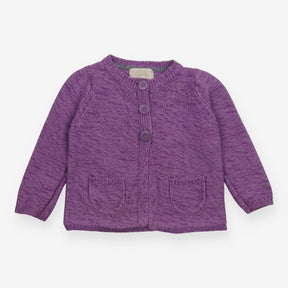 Cardigan purple 3 buttons pockets