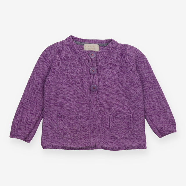 Cardigan purple 3 buttons pockets