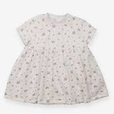 Tunic top white pink floral