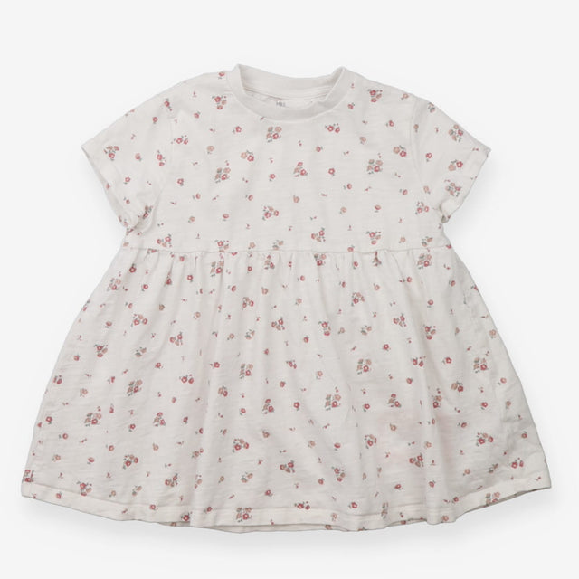 Tunic top white pink floral