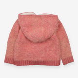Hooded Cardigan Pink and Yellow Fluffy