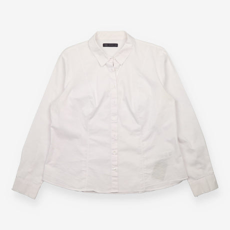 White Fitted Long Sleeve Shirt