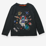 T-shirt long sleeve green astronaut