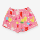 Pink towelling shorts ice lollies