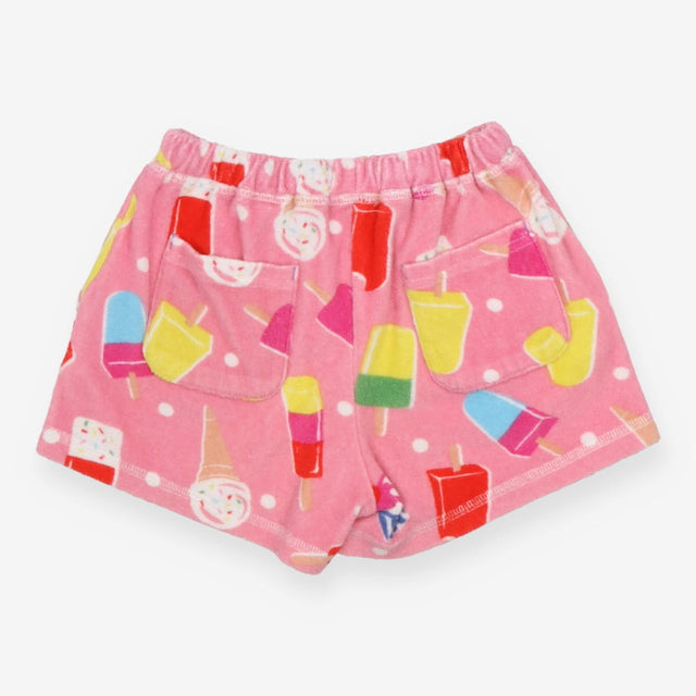 Pink towelling shorts ice lollies