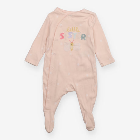 Sleepsuit Little Sister butterfly peach