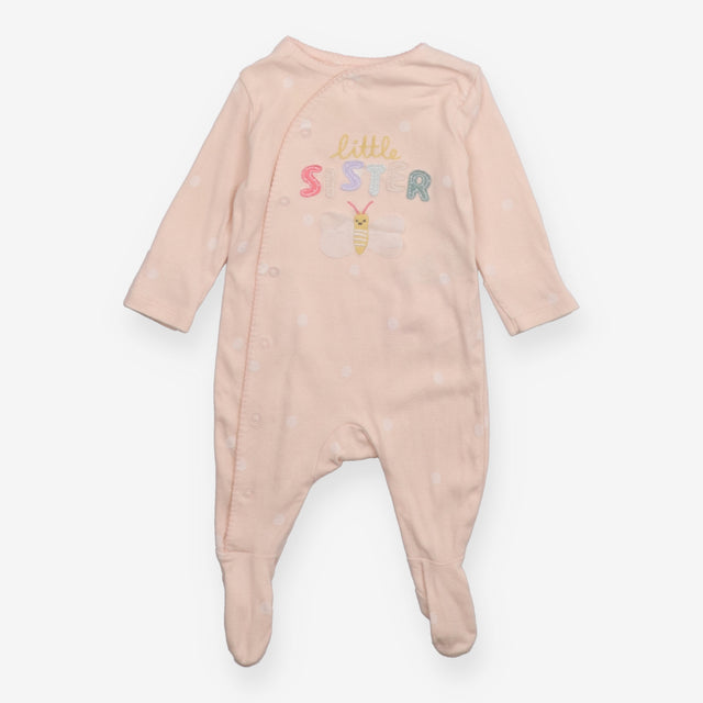 Sleepsuit Little Sister butterfly peach