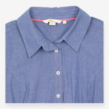 Dress Light Denim Cotton Blend Shirt Midi Tie Wais