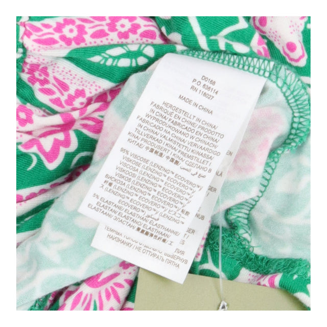 Maxi Dress Smocked Jersey Paisley Green Pink