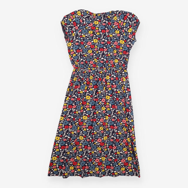 Navy Floral Organic Cotton Sleeveless Nursing Midi