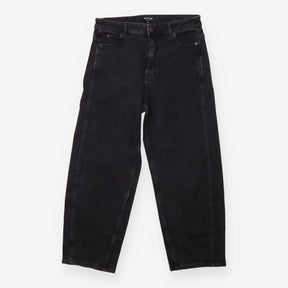 Barrel Jeans Washed Black High Rise Stretch Denim