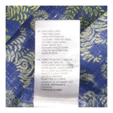 Top Blue Yellow Tiger Palm Print 100% Linen Short 