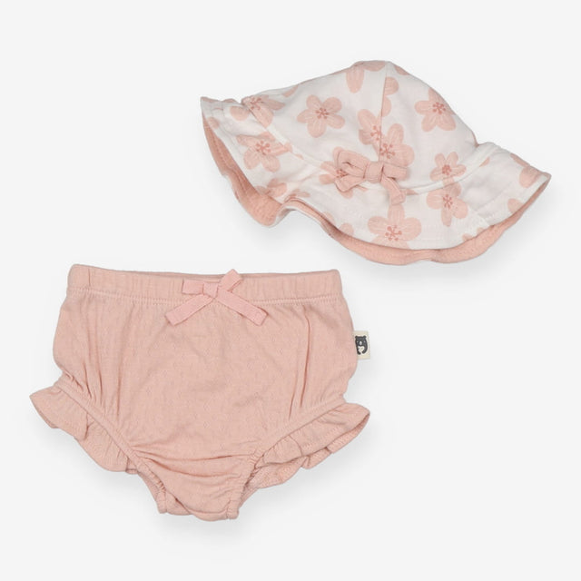 Outfit shorts t-shirt & hat pink floral
