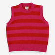 Joules Holly Pink & Red Stripe Knitted Crew Neck V