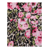 Dress Floral Leopard Print Wrap Mini Pink