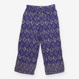 Wide Leg Trousers Blue Boho Print Tie Waist