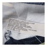 Half-zip sweater blue stripe with fleece collar