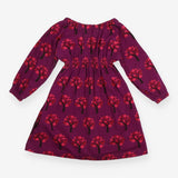 Dress LS purple pink trees jersey