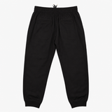 Jogger Trousers Black Drawstring Waist Cuffed Leg