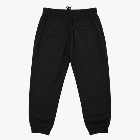 Jogger Trousers Black Drawstring Waist Cuffed Leg