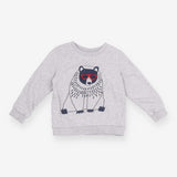 Sweatshirt grey bear red sunglasses