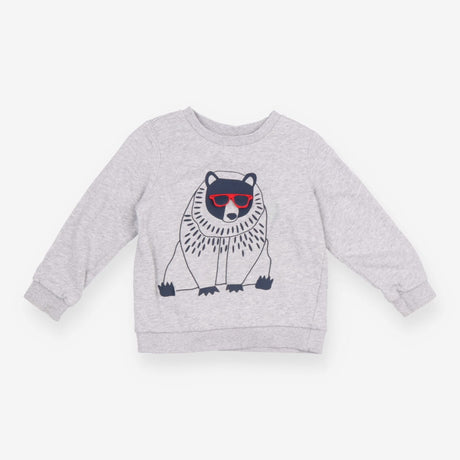 Sweatshirt grey bear red sunglasses