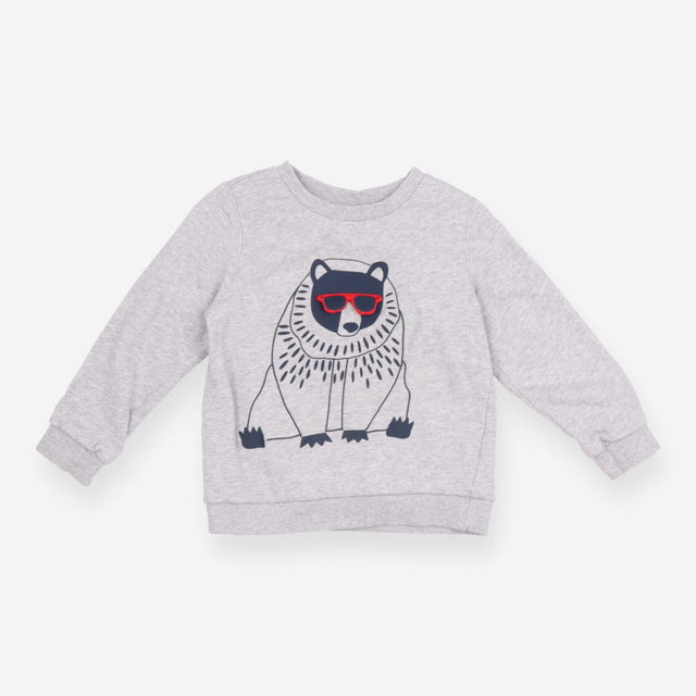 Sweatshirt grey bear red sunglasses