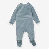 Sleepsuit Blue Hedgehog zipped velvet
