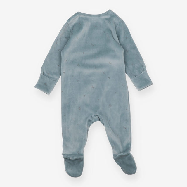 Sleepsuit Blue Hedgehog zipped velvet