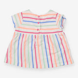 White tunic with colourful stripes