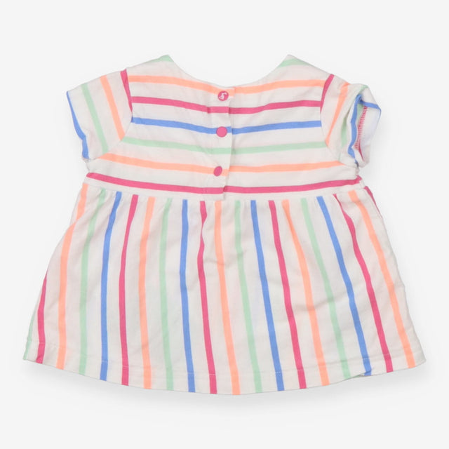 White tunic with colourful stripes