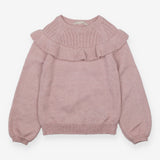 Pink Knit Sweater Frill Detail