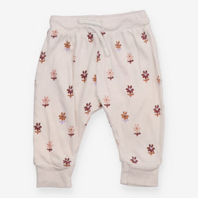 White Floral Joggers