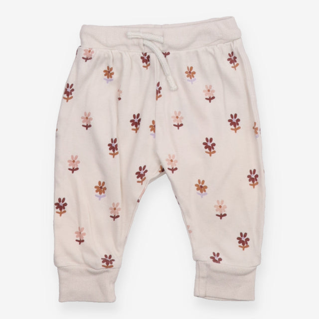 White Floral Joggers