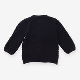 Crochet Knit Cardigan Navy