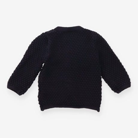 Crochet Knit Cardigan Navy
