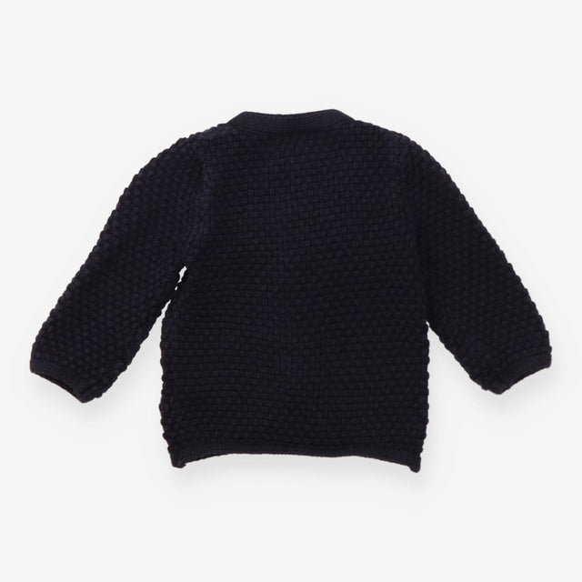 Crochet Knit Cardigan Navy