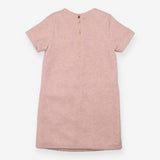 Pink wool dress with poodle pockets