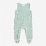 Footed romper green velour with koala 