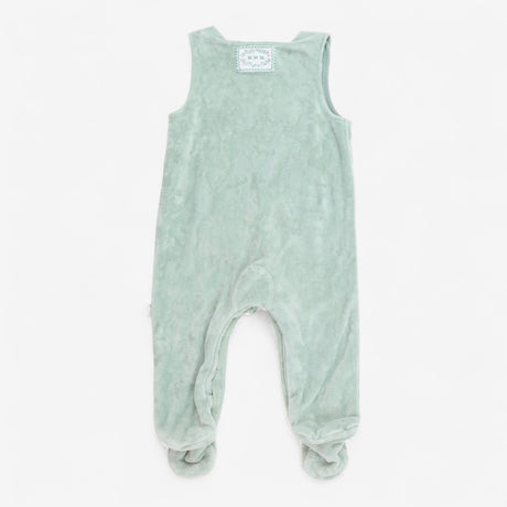 Footed romper green velour with koala 