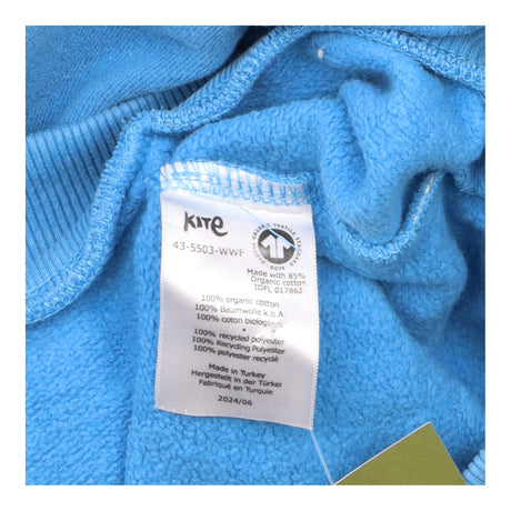 Hoodie Blue Organic Cotton Fleece Lined Hood Long 