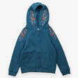 Hoodie blue flowers on arms and hood